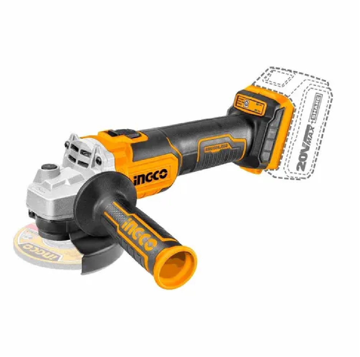 Esmerilhadeira Angular Brushless 5 pol. 20 V sem Bateria INGCO CAGLI201258