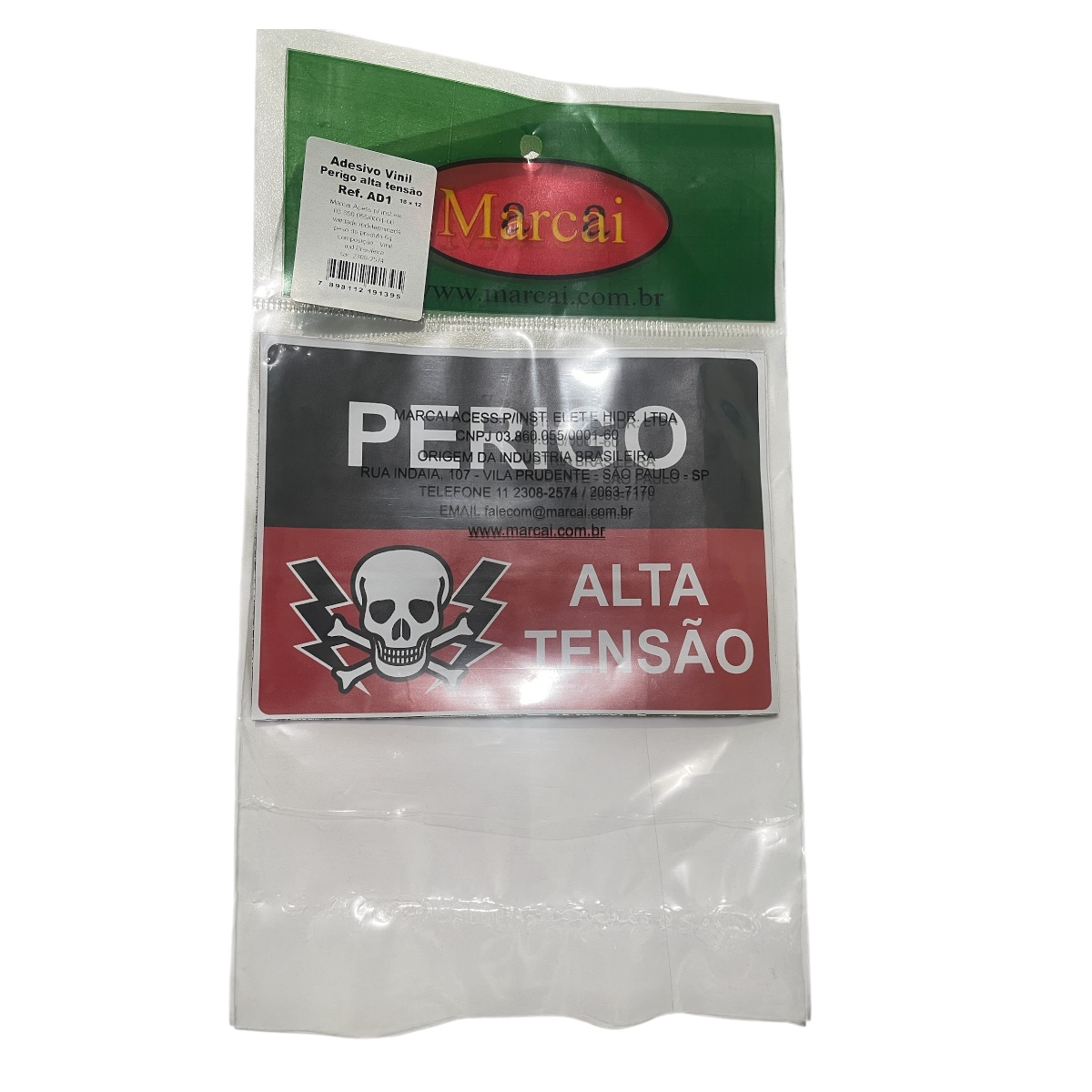 Adesivo de Segurança 16 x 12 cm Perigo Alta Tensão AD1 Marcaí