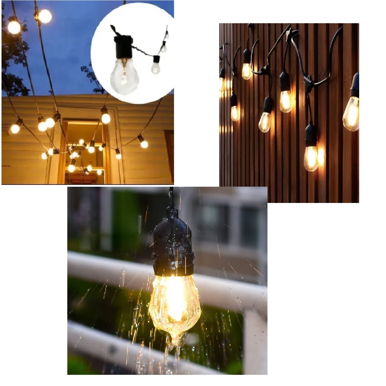 Varal de Luz IP65 10 m com 20 Soquetes E27 3732 Galaxy