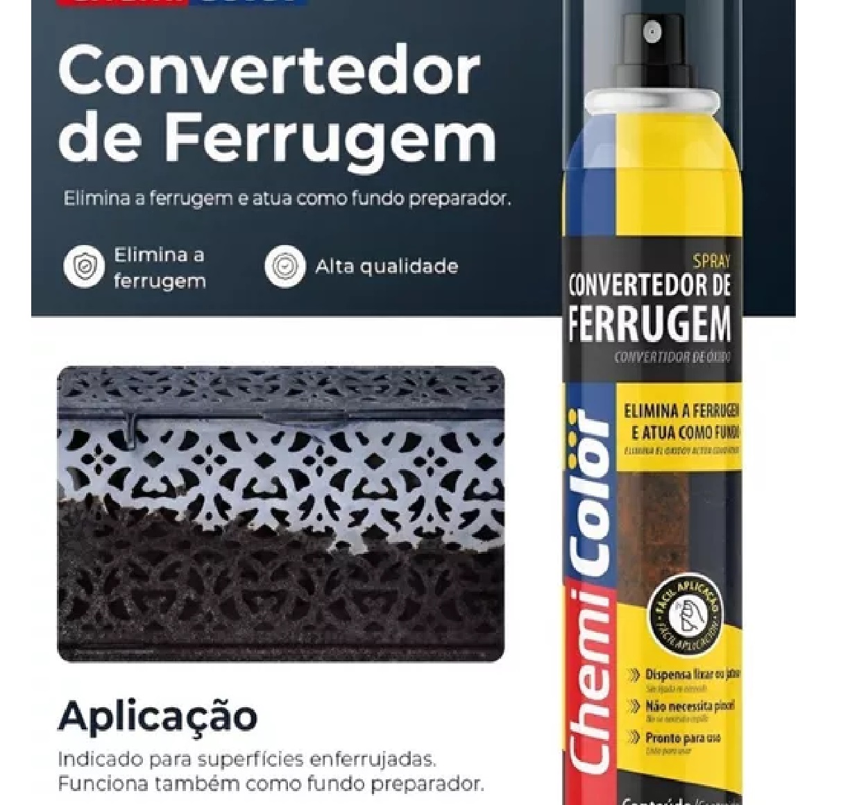 Convertedor de Ferrugem em Spray 100 ml 65 g Chemicolor