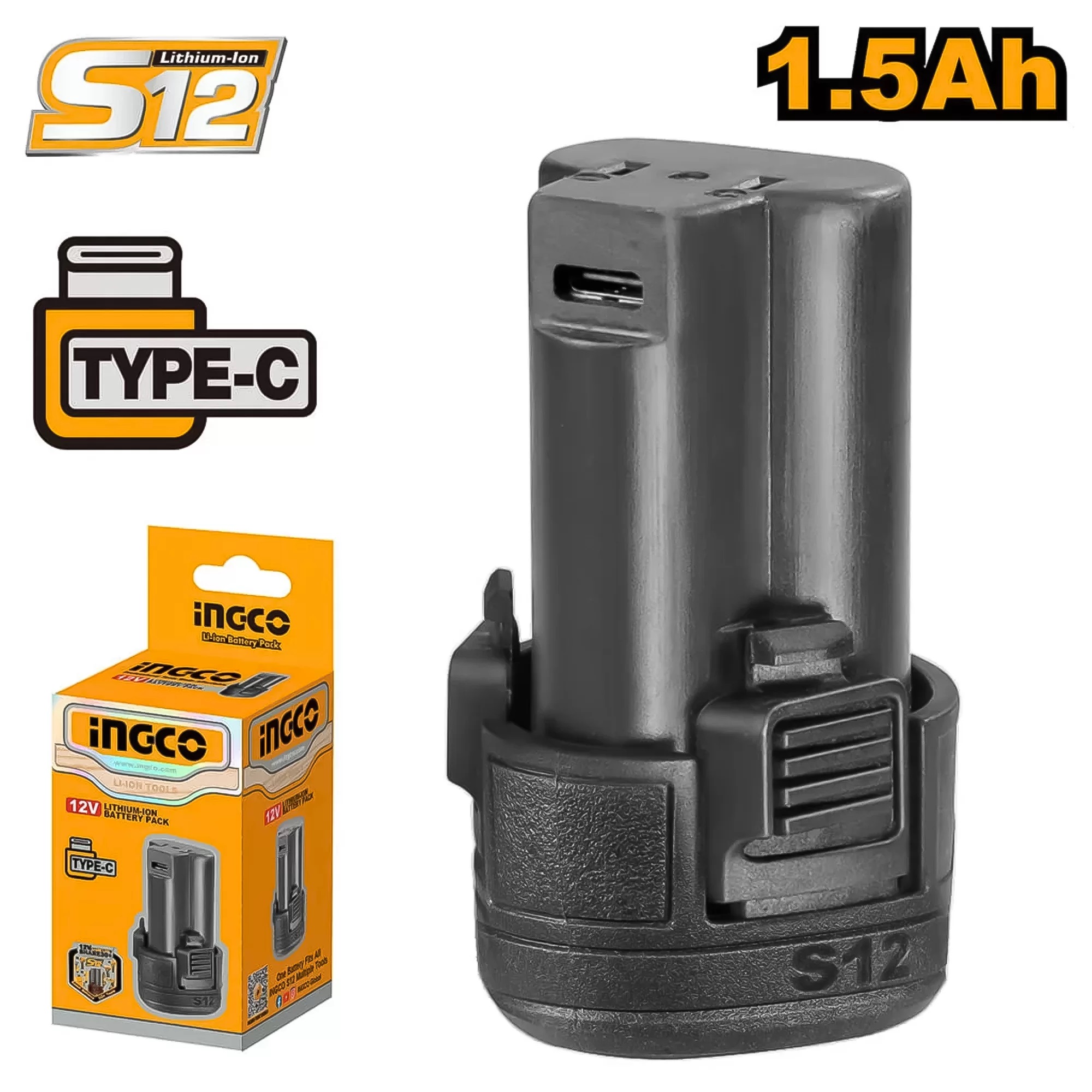 Bateria Íon-Lítio 12 V 1,5 Ah S12 FBLI12153 INGCO
