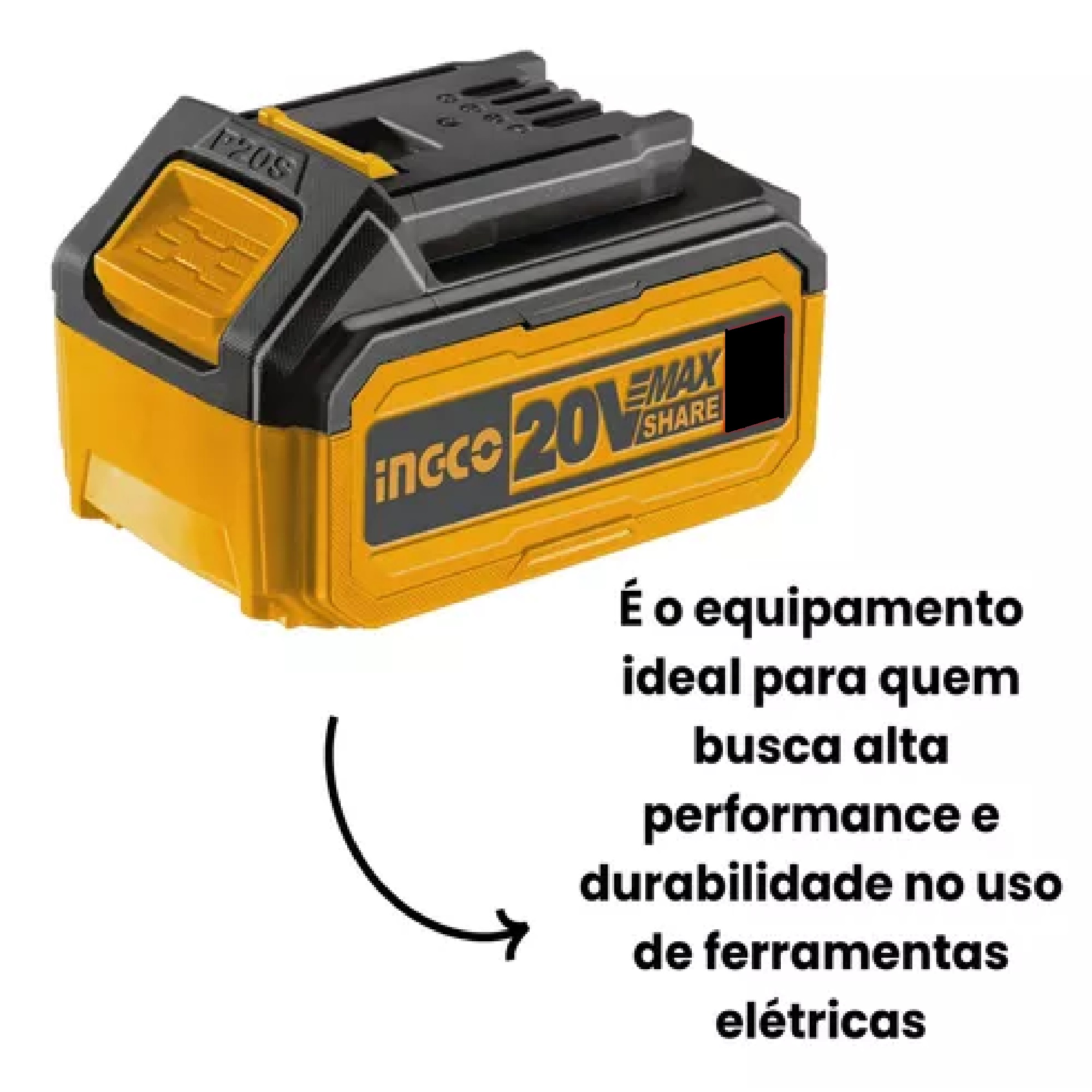 Bateria Íon-Lítio 20 V 5,0 Ah P20S FBLI20031 INGCO