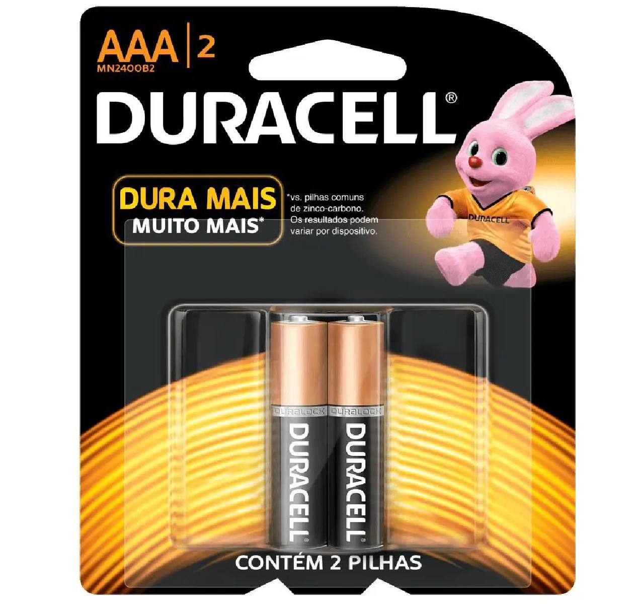Pilha Alcalina AAA, com 2 Unidades Duracell