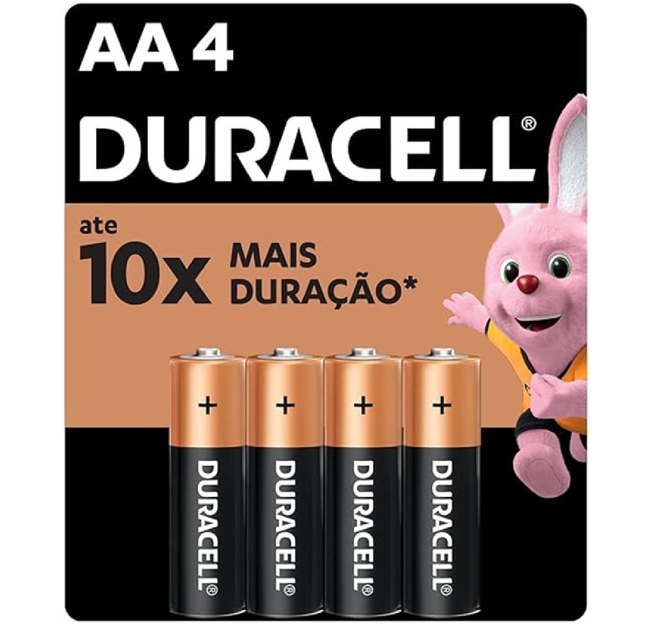 Pilha Alcalina AA, com 4 Unidades Duracell