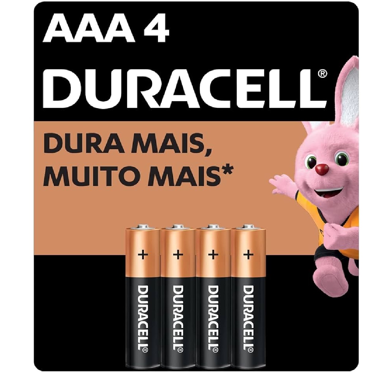 Pilha Alcalina AAA com 4 Unidades Duracell