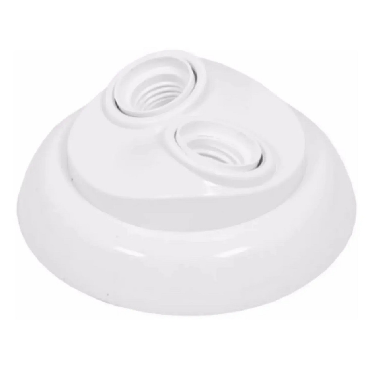Plafon Simples em PVC para 2 Lâmpadas E27 Branco Perlex