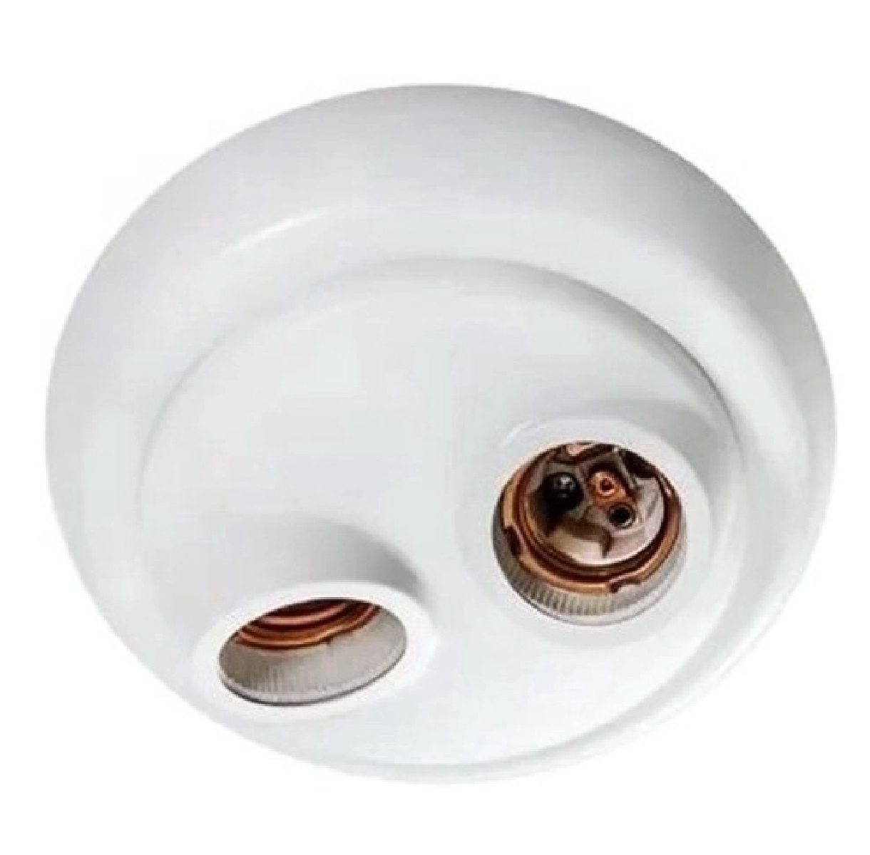 Plafon Simples em PVC para 2 Lâmpadas E27 Branco Perlex