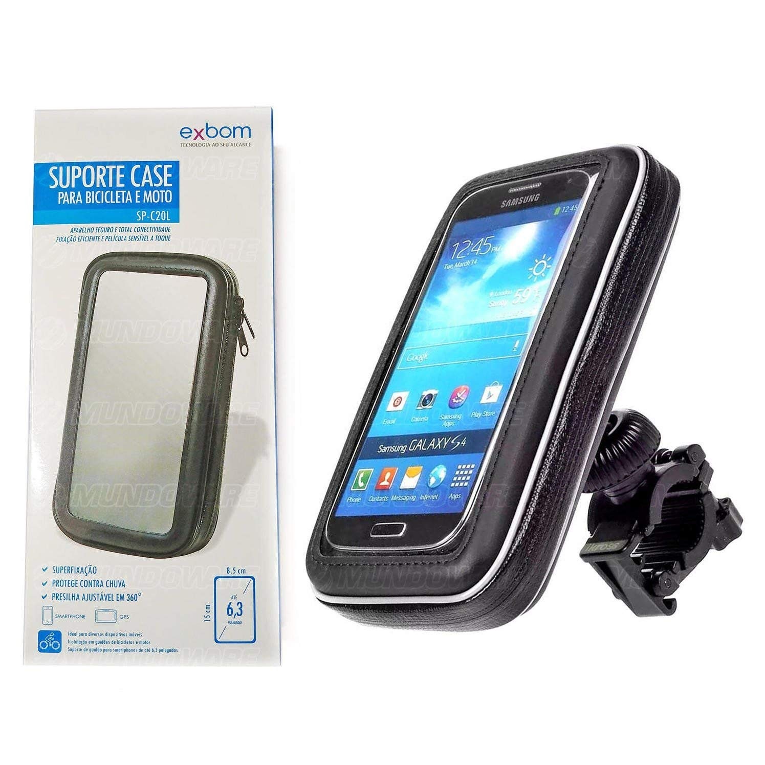 Suporte Case para Celular até 6,3 pol. para Bicicleta e Moto SP-C20S Exbom