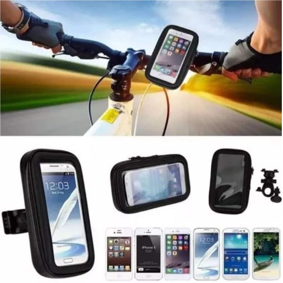 Suporte Case para Celular até 6,3 pol. para Bicicleta e Moto SP-C20S Exbom