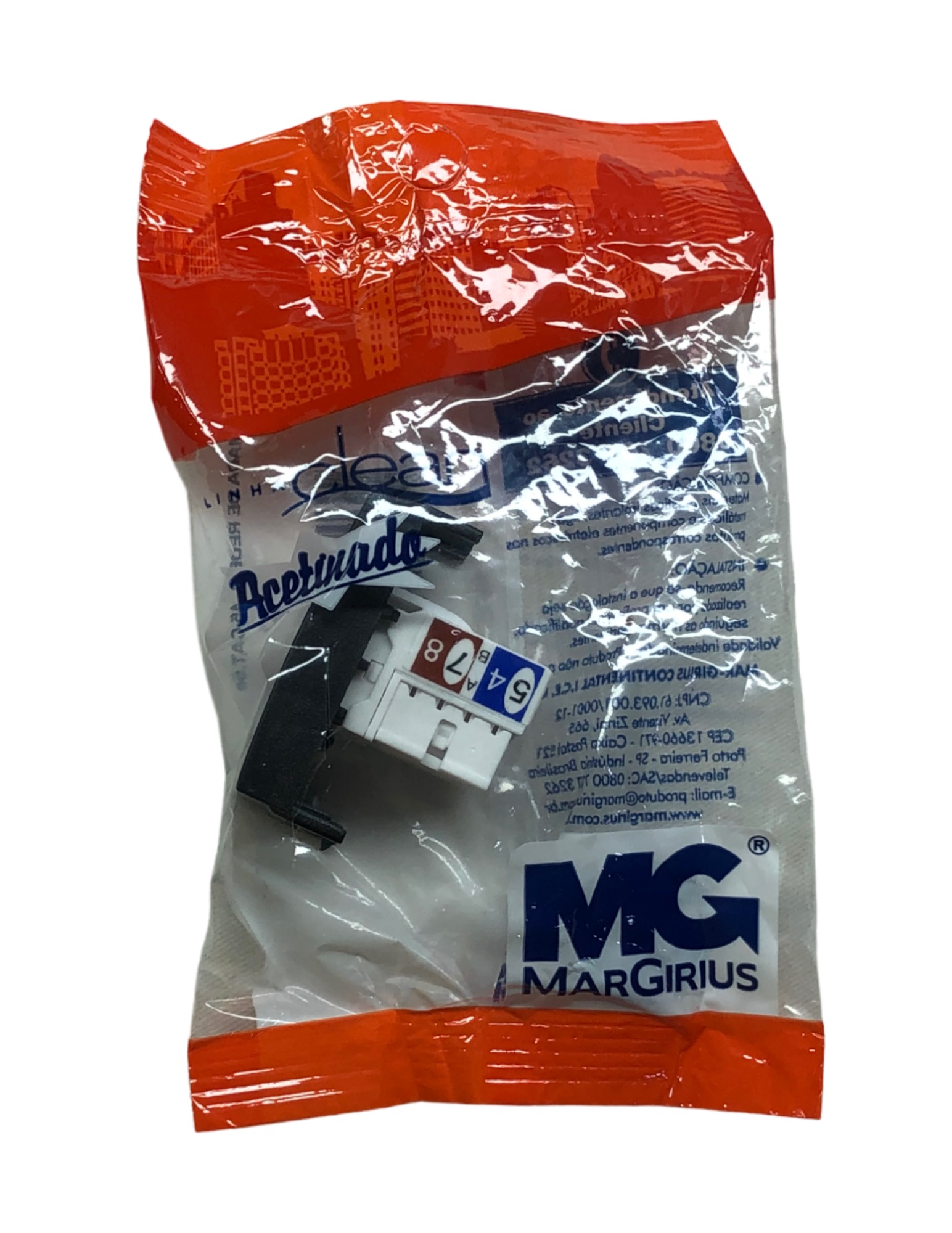 Tomada RJ45 Cat5e Preto Ebony Clean PA16815 Margirius