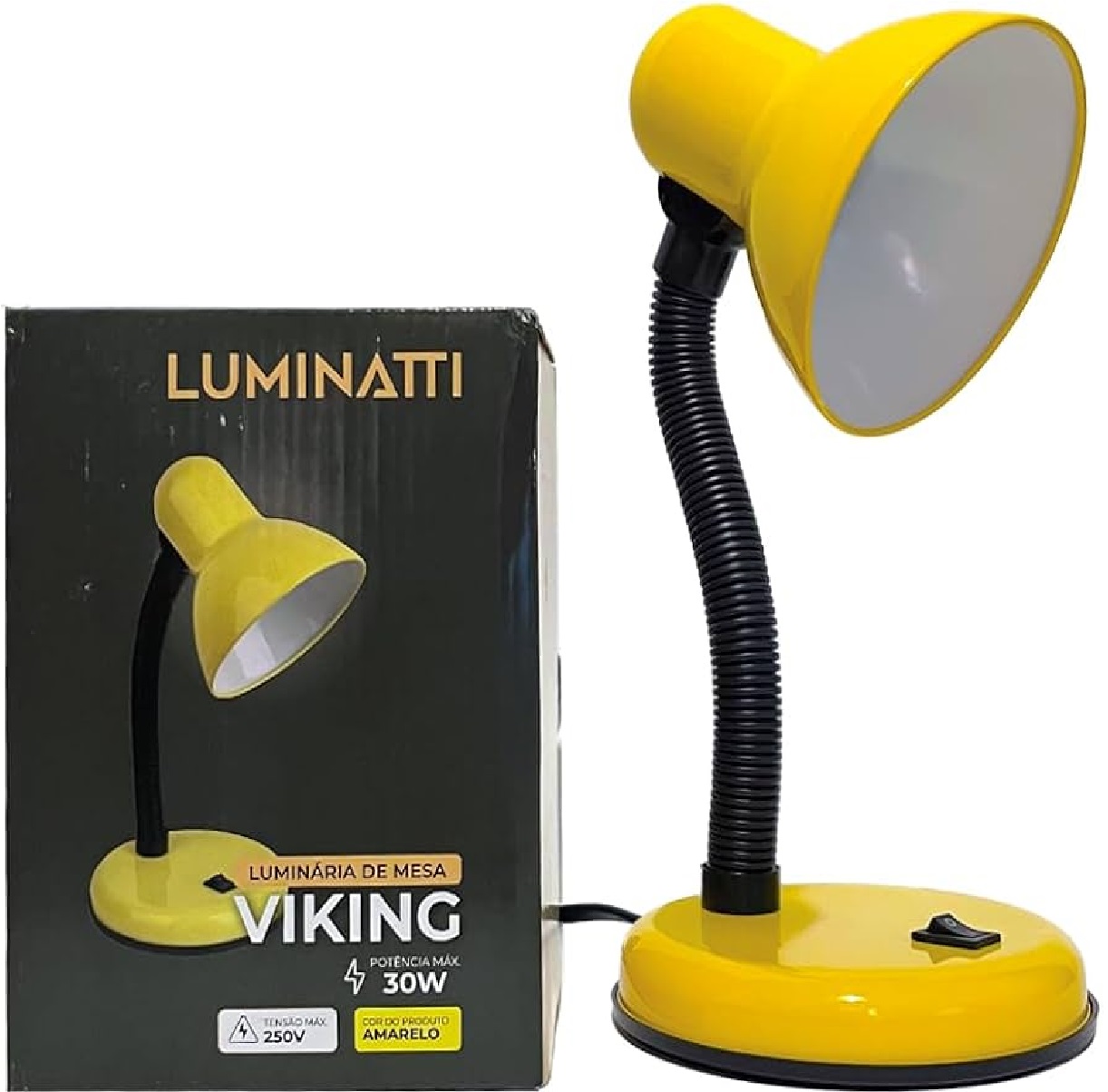 Luminária de Mesa Viking Amarelo Bivolt LM904 Luminatti