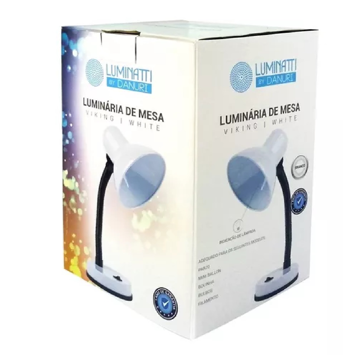 Luminaria Mesa Viking Branca Bivolt Lm407 Luminatti