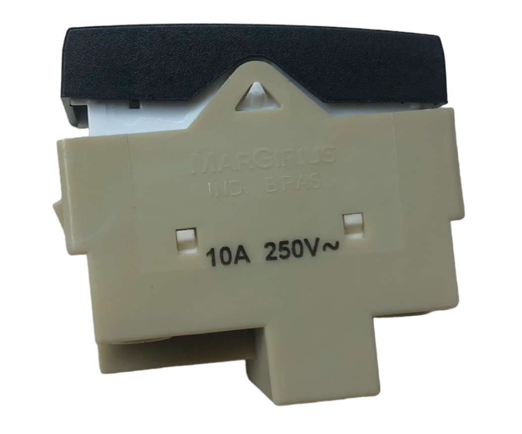 Interruptor Bipolar Paralelo 10 A Preto Ebony Clean Margirius