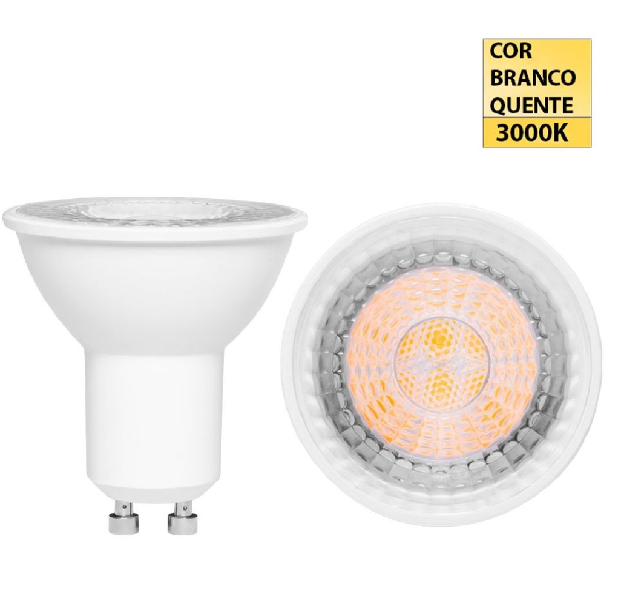 Lâmpada Dicroica MR16 LED 6 W Bivolt GU10 3000 K 20085 Ourolux