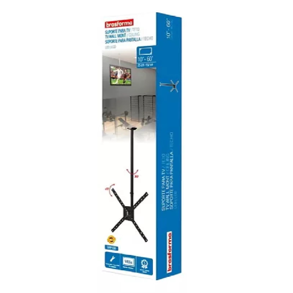 Suporte para TV LED de 10 a 60 pol. Teto SBRP1050 Brasforma