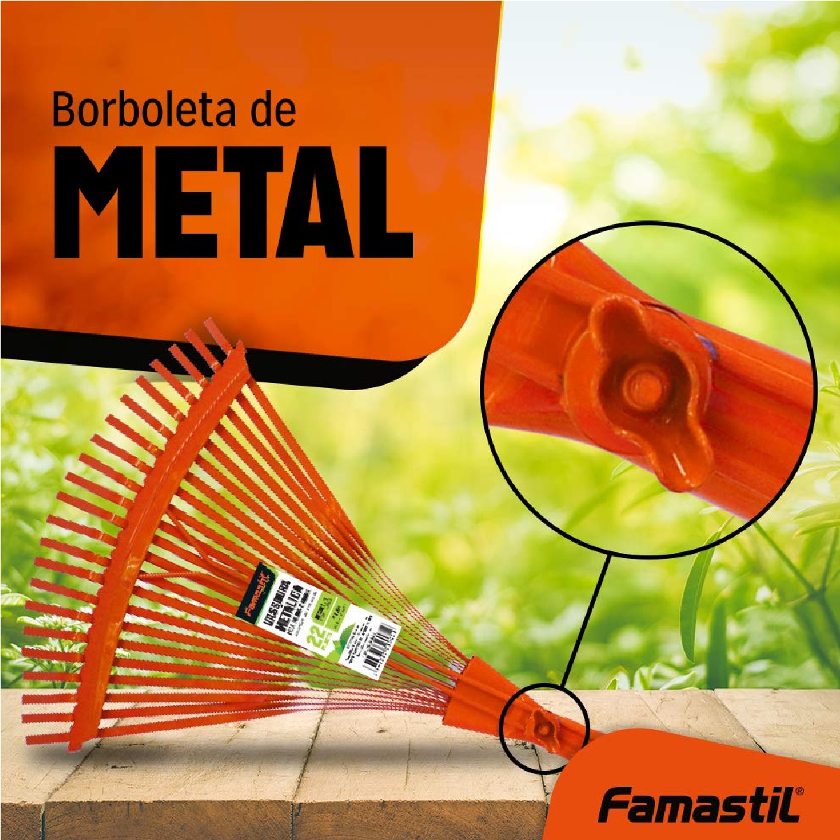 Vassoura Metalica 22 Dentes Arame Fixa C/cabo Foxlux F80.05