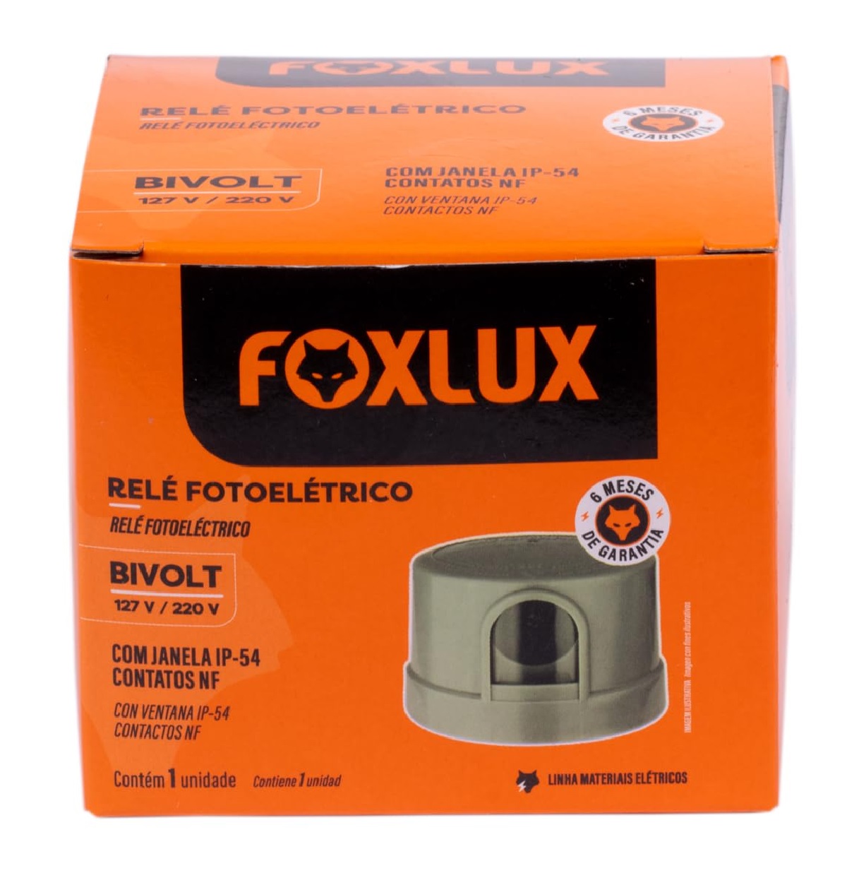 Relé Fotoelétrico Bivolt 6 A com Base 52.08 Foxlux