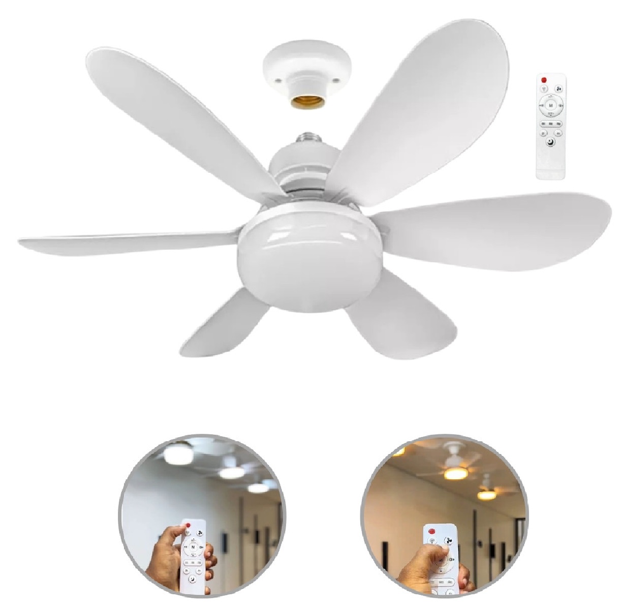 Luminária Ventilador de Teto LED 520 mm 45 W Bivolt E27 7998 Galaxy LED