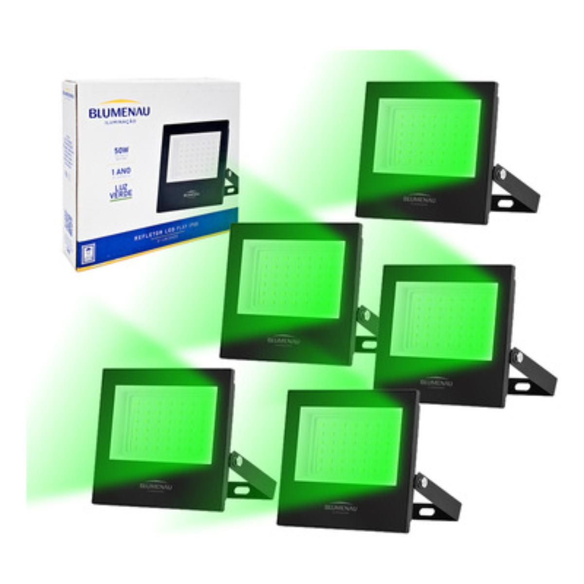 Refletor LED Play em Alumínio 50 W Luz Verde Bivolt 78505000 Blumenau Iluminação