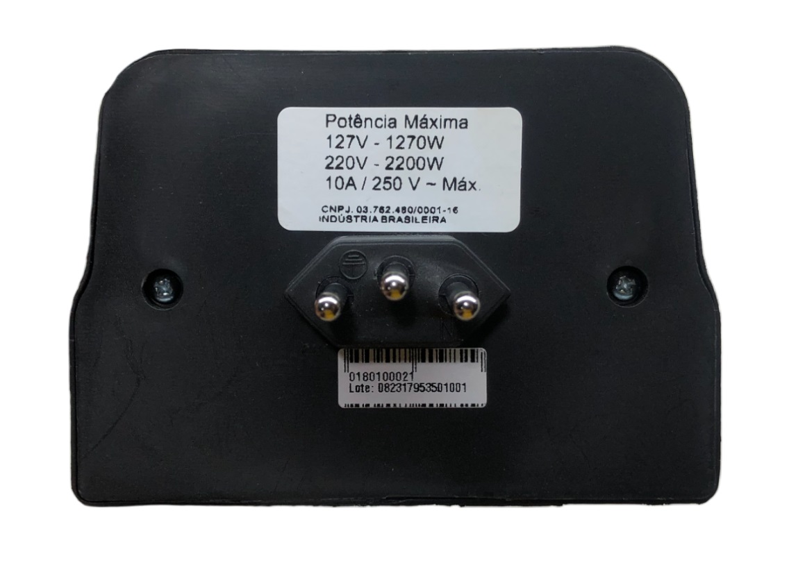 Protetor Eletrico Preto 3 Tomada 2P+T + 2 USB Forceline 0180100021