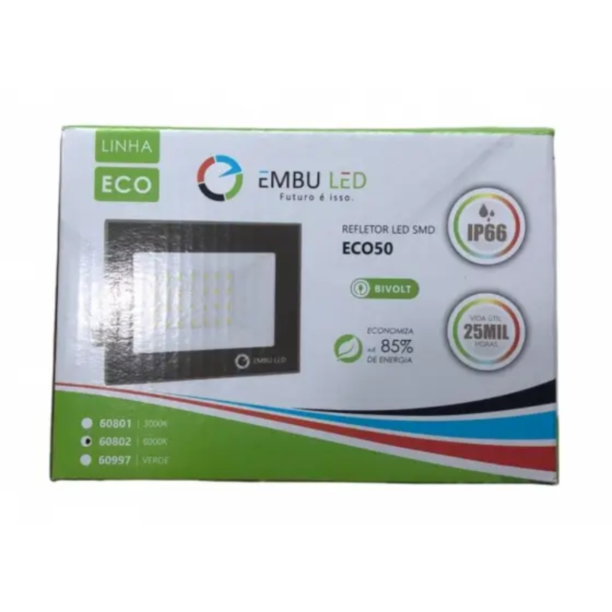 Projetor LED Alumínio 50 W Mini 6500 K Bivolt Embuled 61362