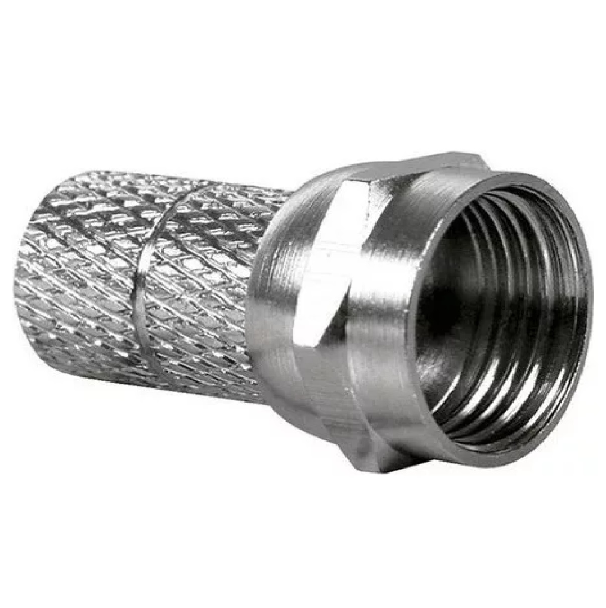 Conector Encaixe Com Anel Para Cabo Coaxial RG6 Elétrica Bichuette