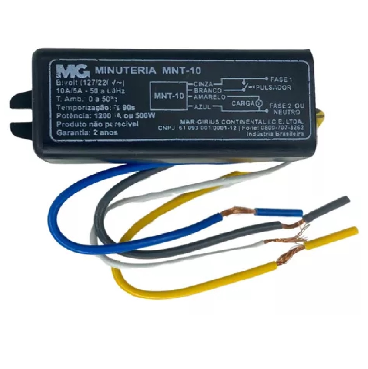 Minuteria Coletiva 500 W Bivolt 90 Segundos MNT-10 PA009962 Margirius