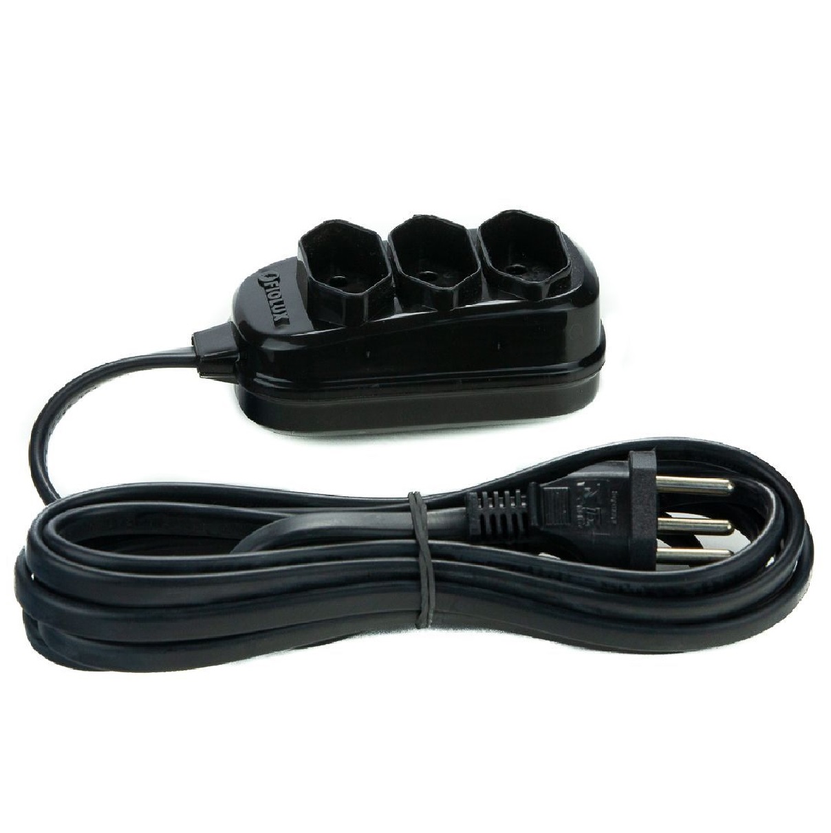 Extensao 3 Tomadas 2P+T 10a 10 M Preto 25300310111 Fiolux