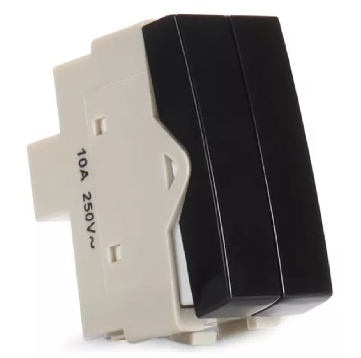 Interruptor Duplo Simples 10 A Margirius Ebony Sleek PA17839