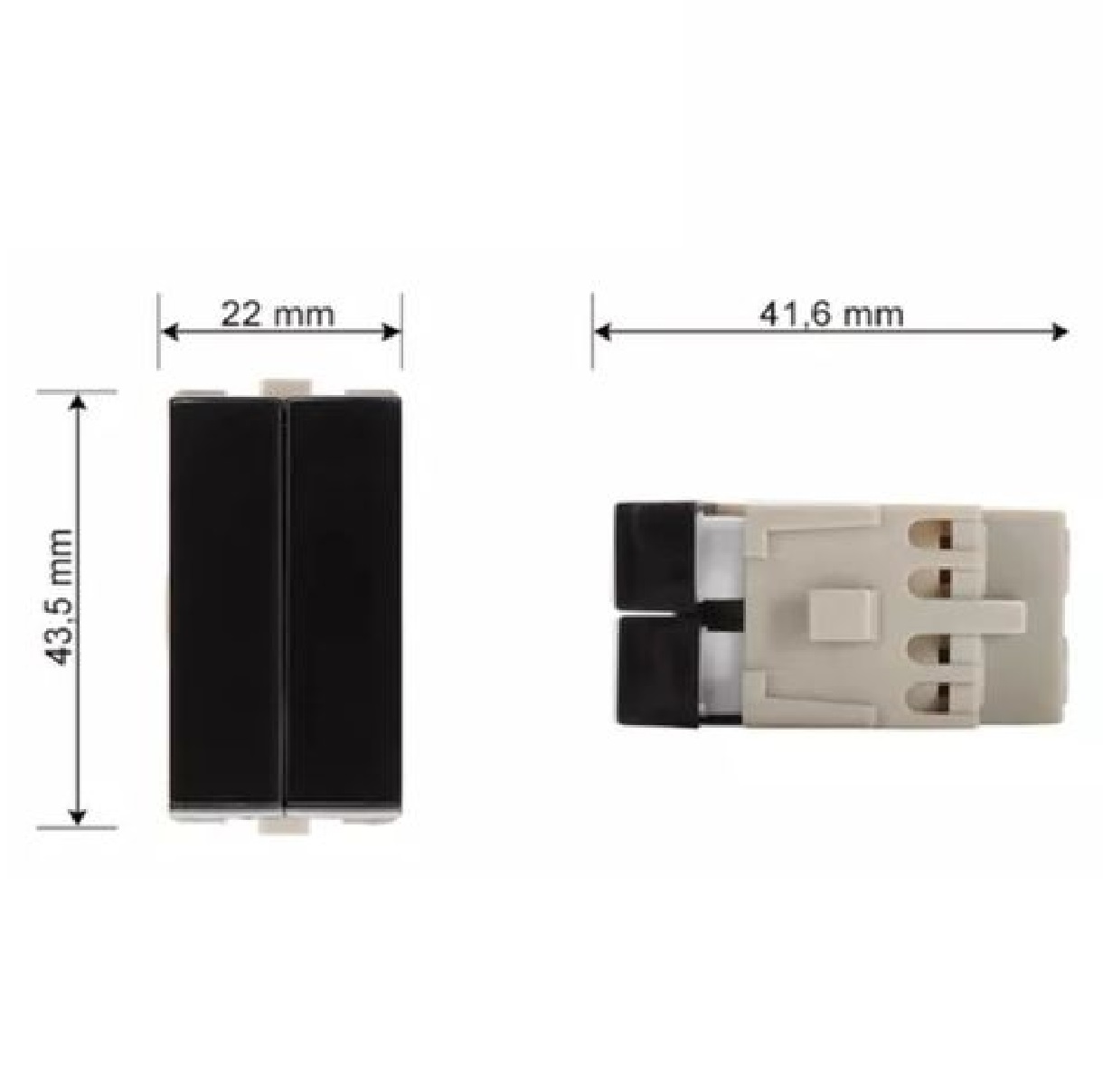 Interruptor Duplo Paralelo 10 A Margirius Ebony Clean PA21810