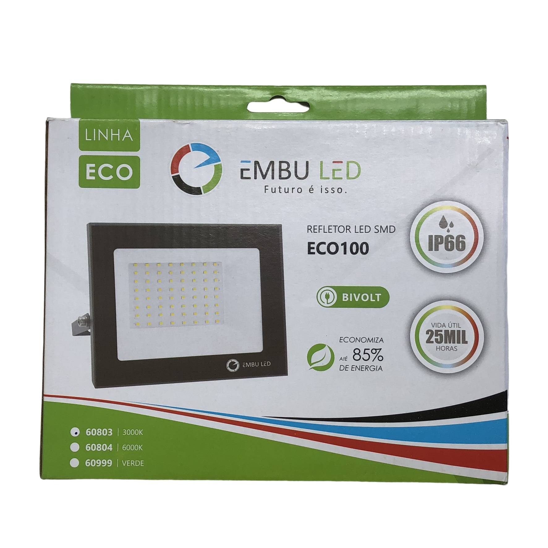 Projetor LED Mini de Alumínio 100 W 3000 K Bivolt Embuled