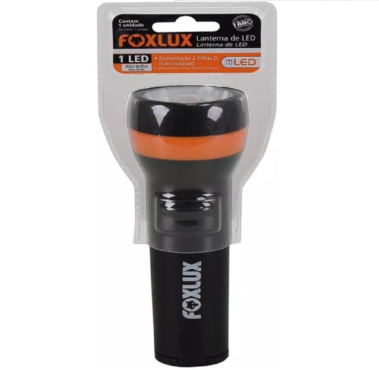 Lanterna ABS 1 LED Recarregável Grande 44.08 Foxlux