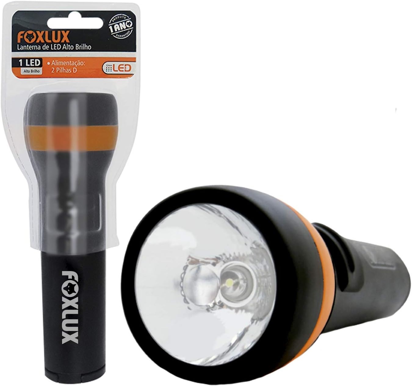 Lanterna ABS 1 LED Recarregável Grande 44.08 Foxlux