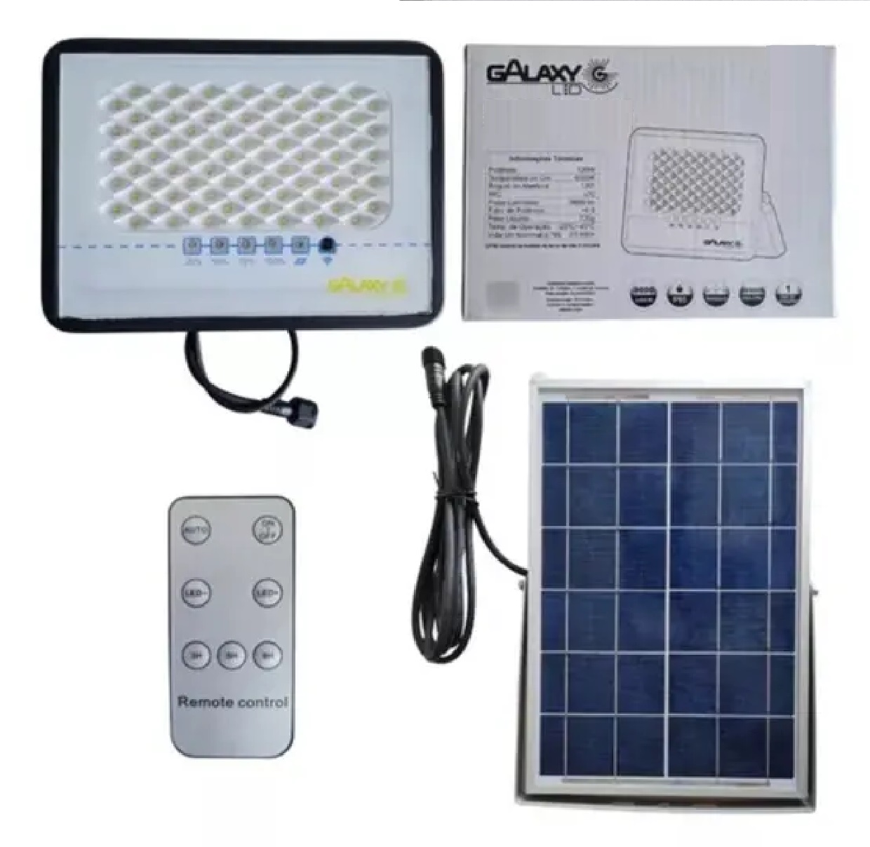 Refletor Solar LED 400 W 6500 K IP65 com Placa Integrada 4090 Galaxy LED