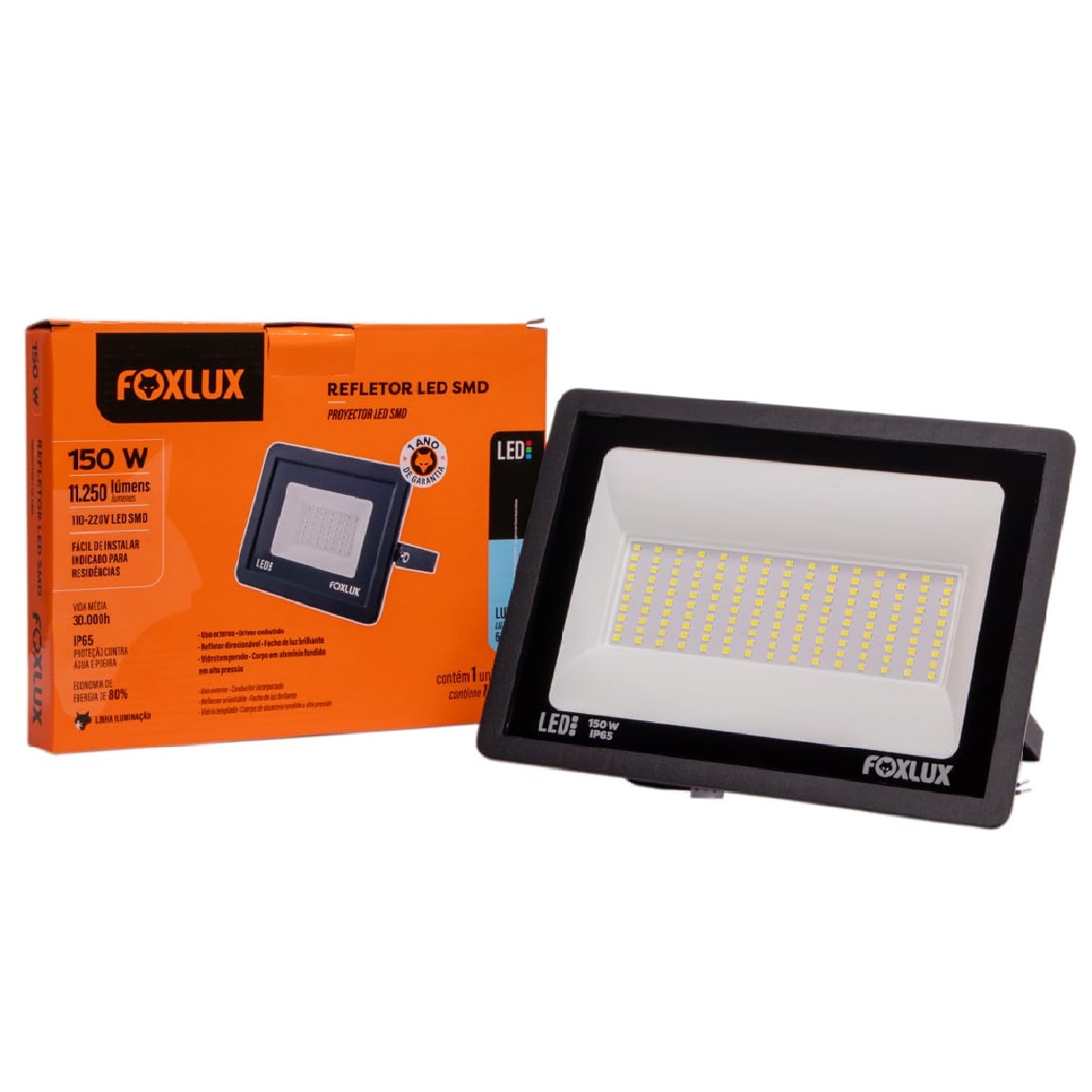 Projetor LED Alumínio 150 W 6500 K Bivolt Led38.24 Foxlux