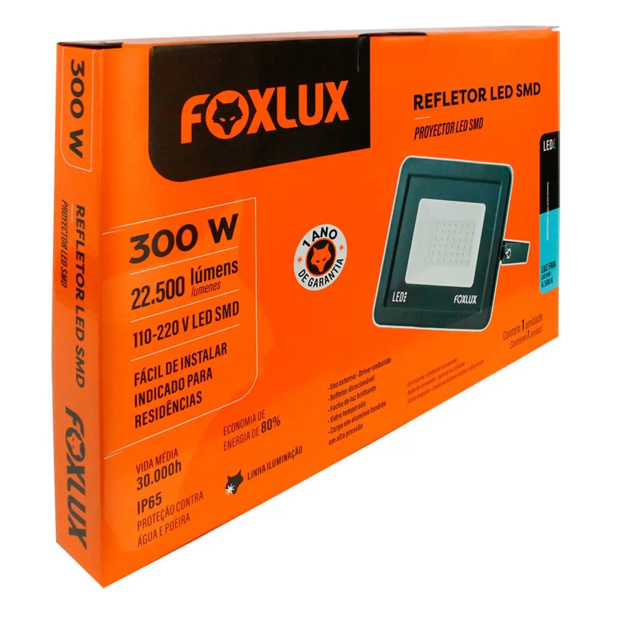 Projetor LED Alumínio 300 W 6500 K Bivolt Led38.17 Foxlux