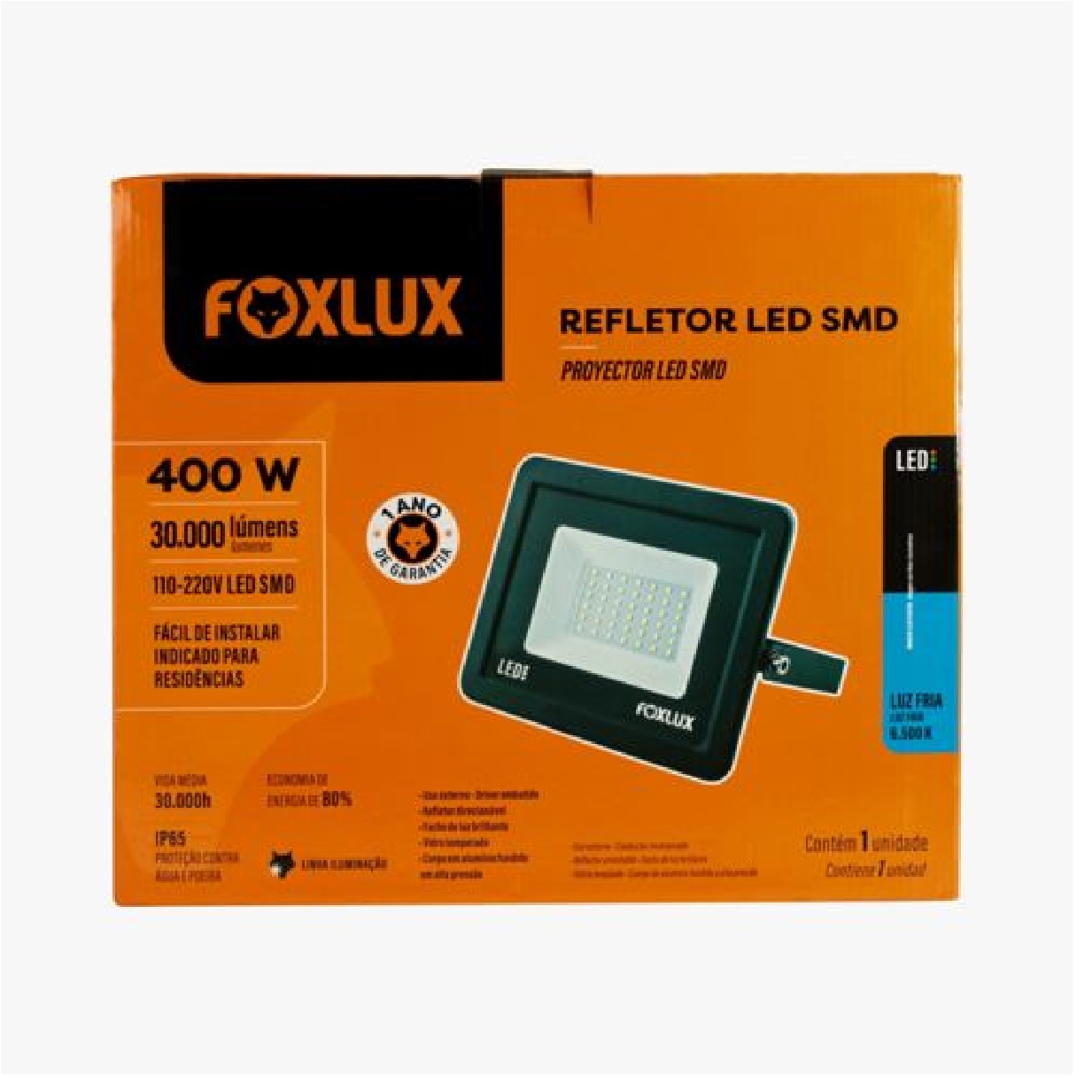 Projetor LED Alumínio 400 W 6500 K Bivolt Led38.16 Foxlux