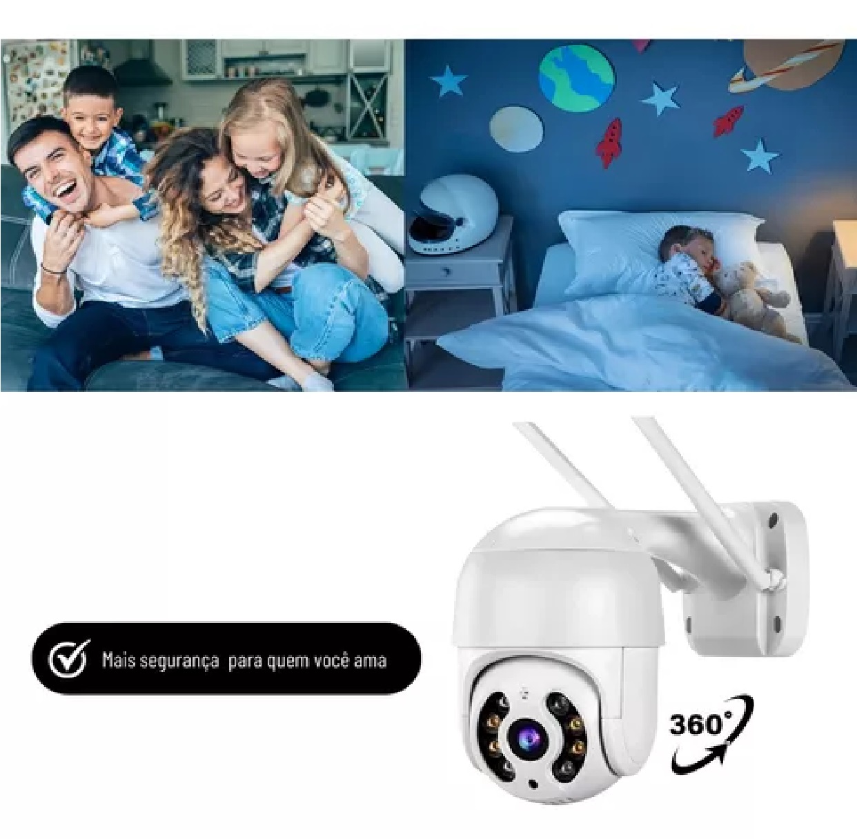 Câmera Wi-Fi A8 Full HD 2 MP com PTZ e Visão Noturna Elétrica Bichuette