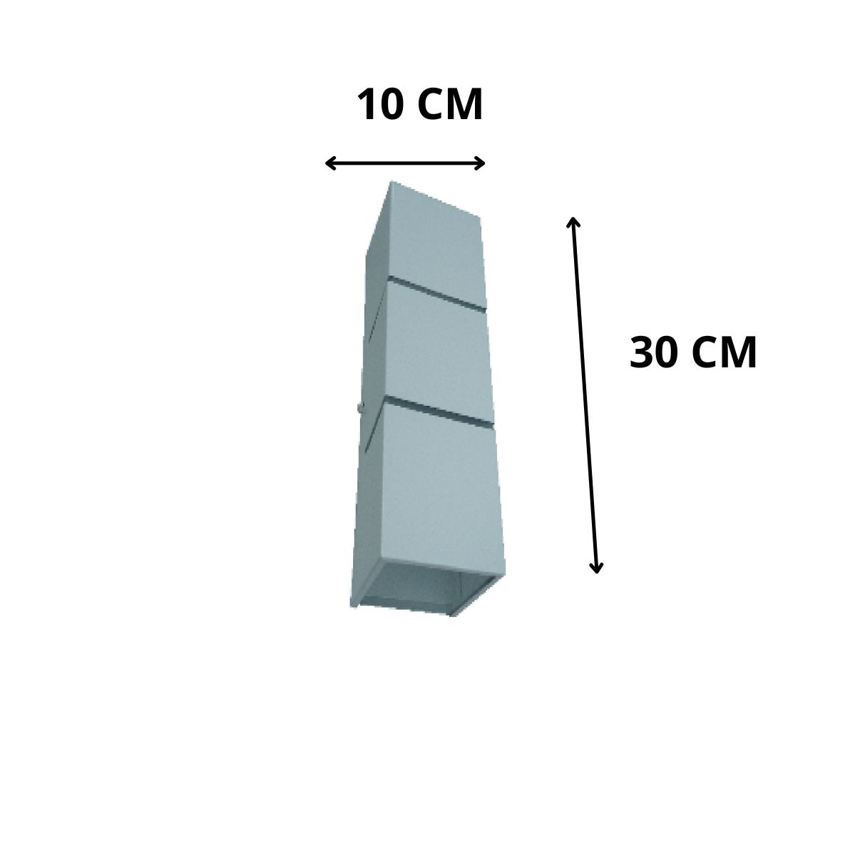 Arandela de Alumínio 2 Fachos com 2 Frisos 30 x 10 x 10 cm 2 x E27 Branca MOD1318ABR Foco Iluminação