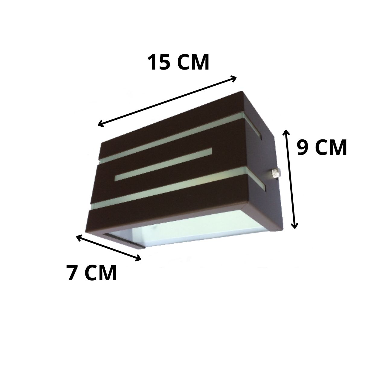 Arandela de Alumínio 2 Focos 3 Frisos 15 x 7 x 9 1x G9 Marrom MOD120MR Foco Iluminação
