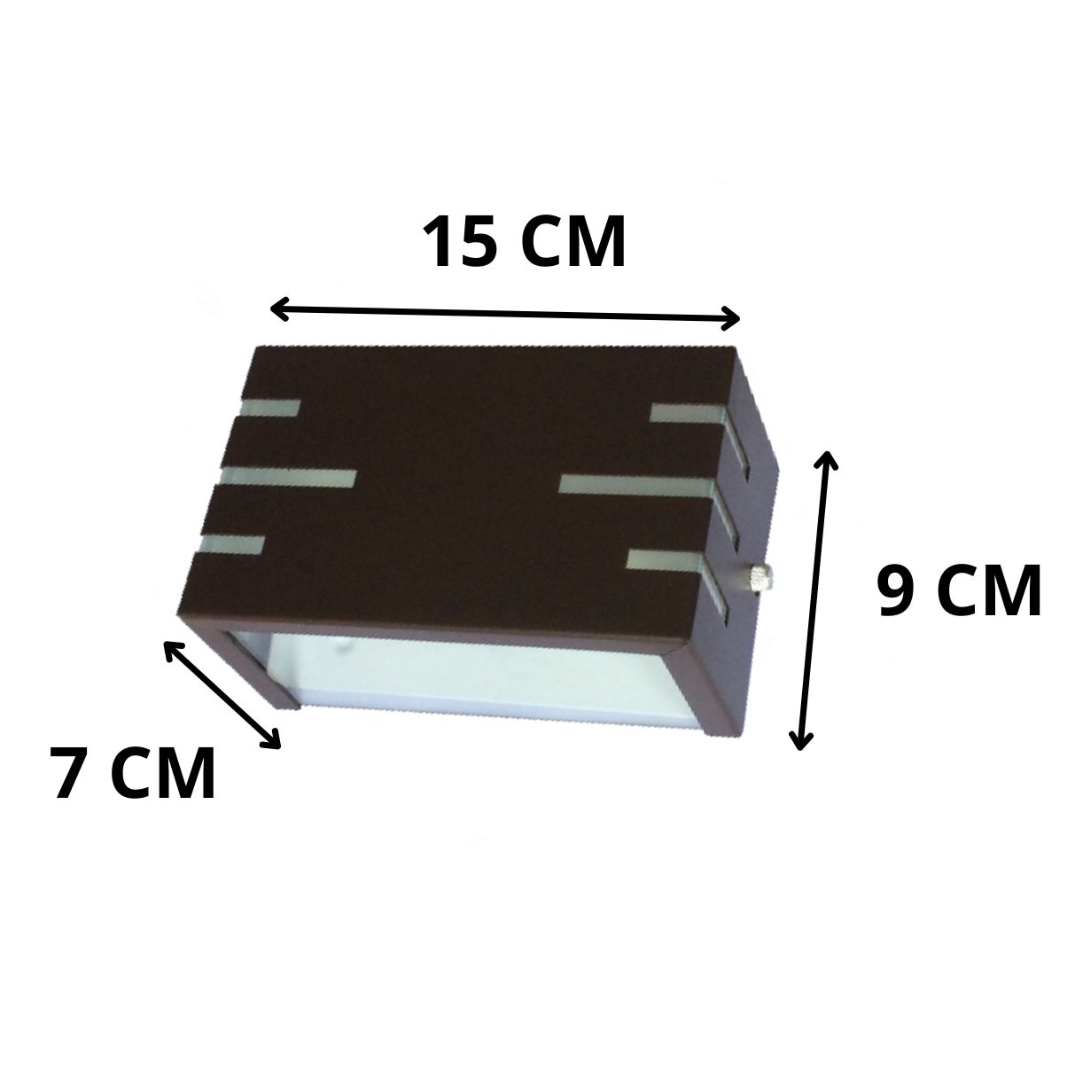 Arandela de Alumínio 2 Focos 3 Frisos 15 x 7 x 9 1x G9 Marrom MOD121MR Foco Iluminação