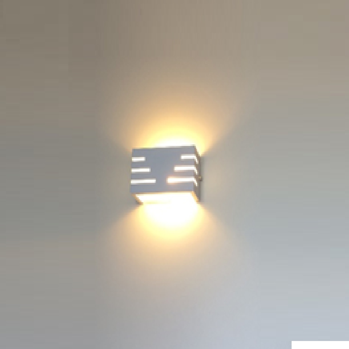 Arandela de Alumínio 2 Focos 3 Frisos 15 x 7 x 9 1x G9 Branco MOD122BR Foco Iluminação