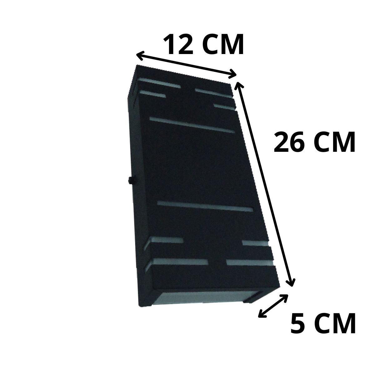 Arandela de Alumínio 2 Focos 8 Frisos 26 x 12 x 5 2x G9 Preto MOD1092PT Foco Iluminação