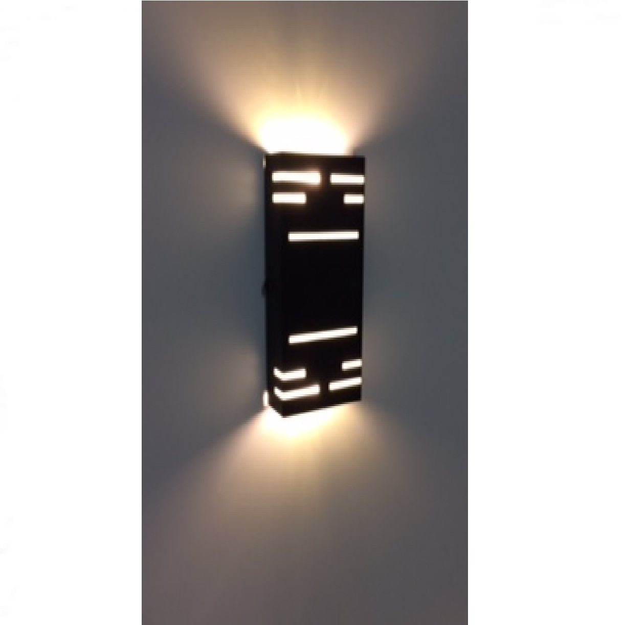 Arandela de Alumínio 2 Focos 8 Frisos 26 x 12 x 5 2x G9 Preto MOD1092PT Foco Iluminação