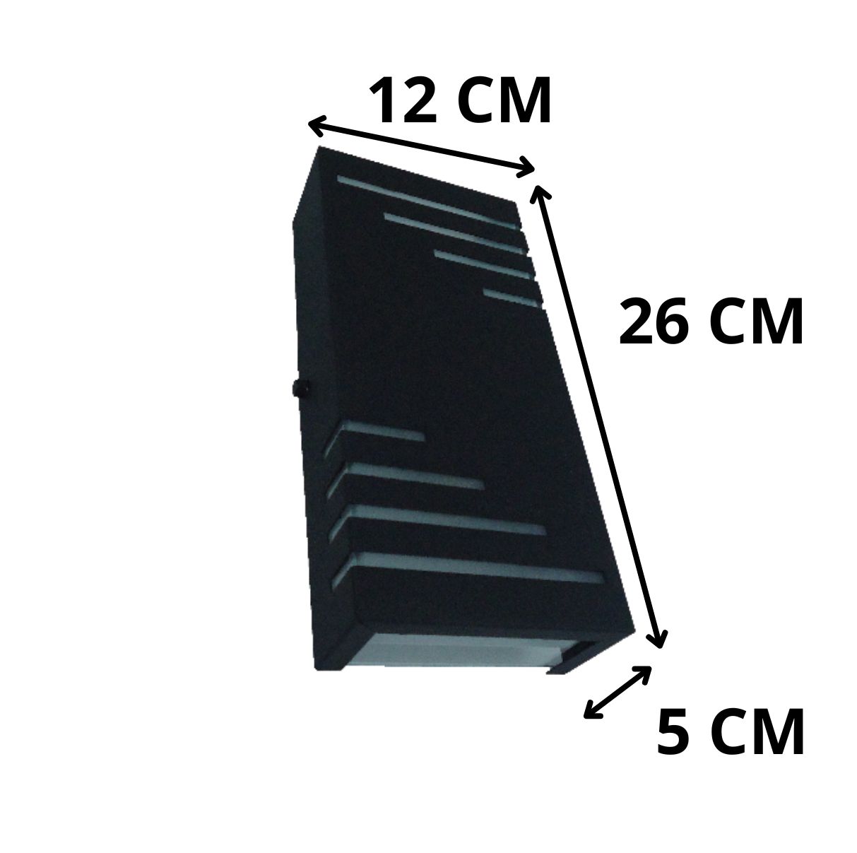 Arandela de Alumínio 2 Focos 6 Frisos 26 x 12 x 5 2x G9 Preto MOD1093PT Foco Iluminação