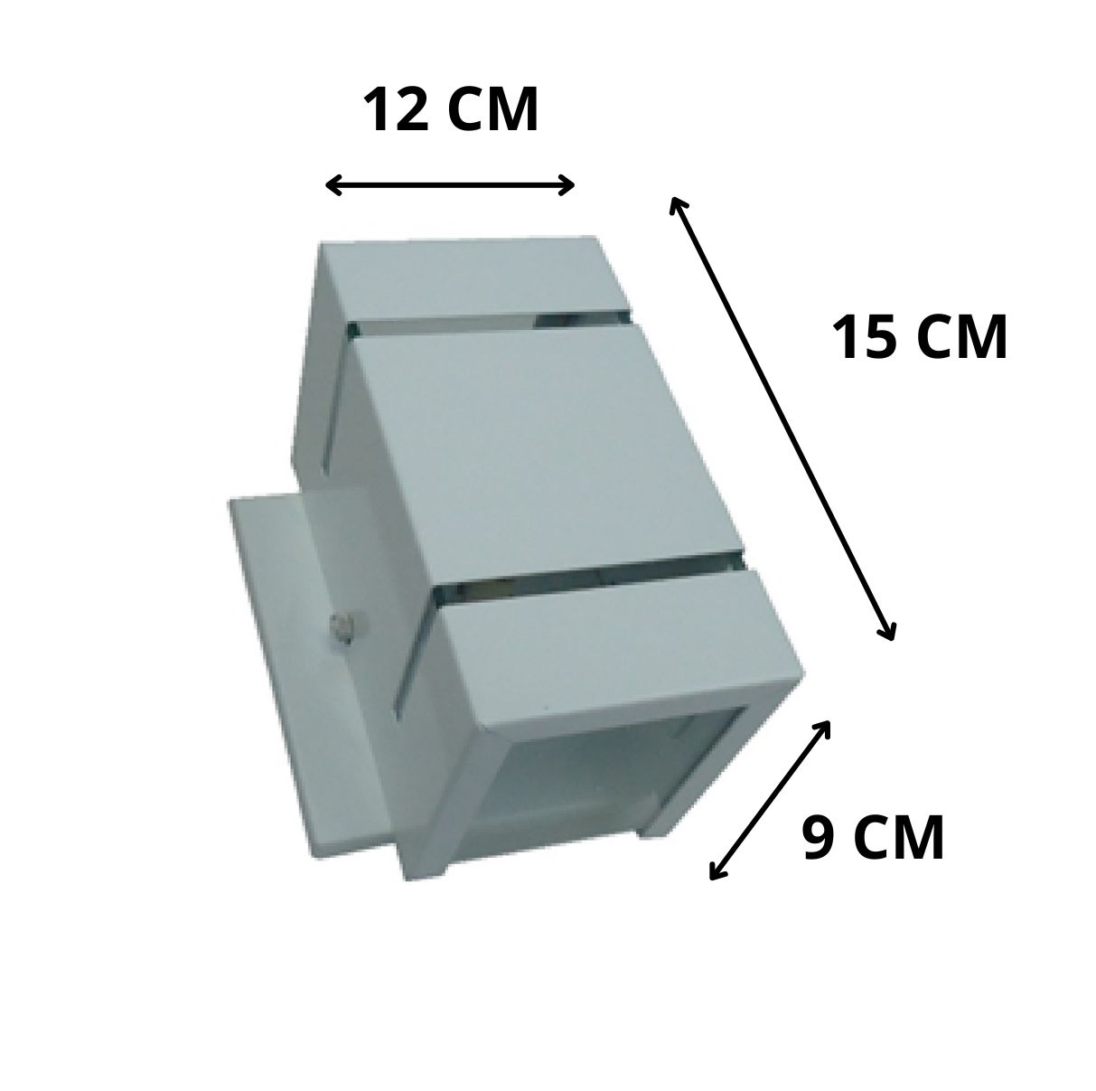 Arandela de Alumínio 2 Focos 2 Frisos 15 x 12 x 9 1x G9 Branco MOD1401BR Foco Iluminação