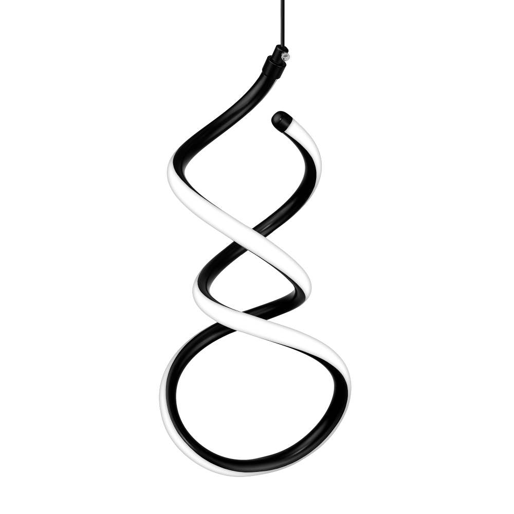 Pendente LED Espiral 365 mm 18 W 3000 K Bivolt Preto 60253001 Blumenau Iluminação