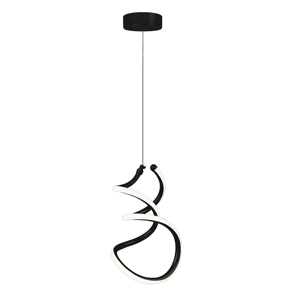 Pendente LED Espiral 365 mm 18 W 3000 K Bivolt Preto 60253001 Blumenau Iluminação