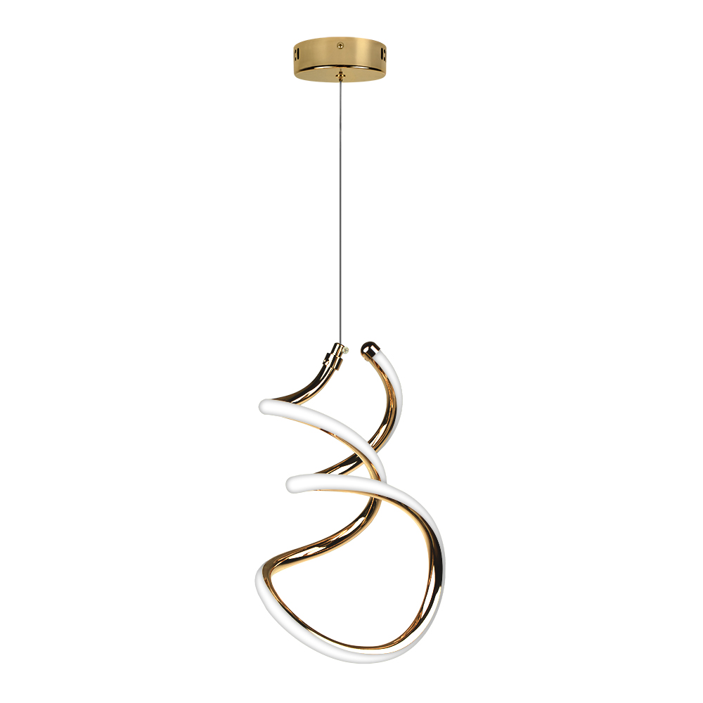 Pendente LED Espiral 365 mm 18 W 3000 K Bivolt Dourado 60253082 Blumenau Iluminação