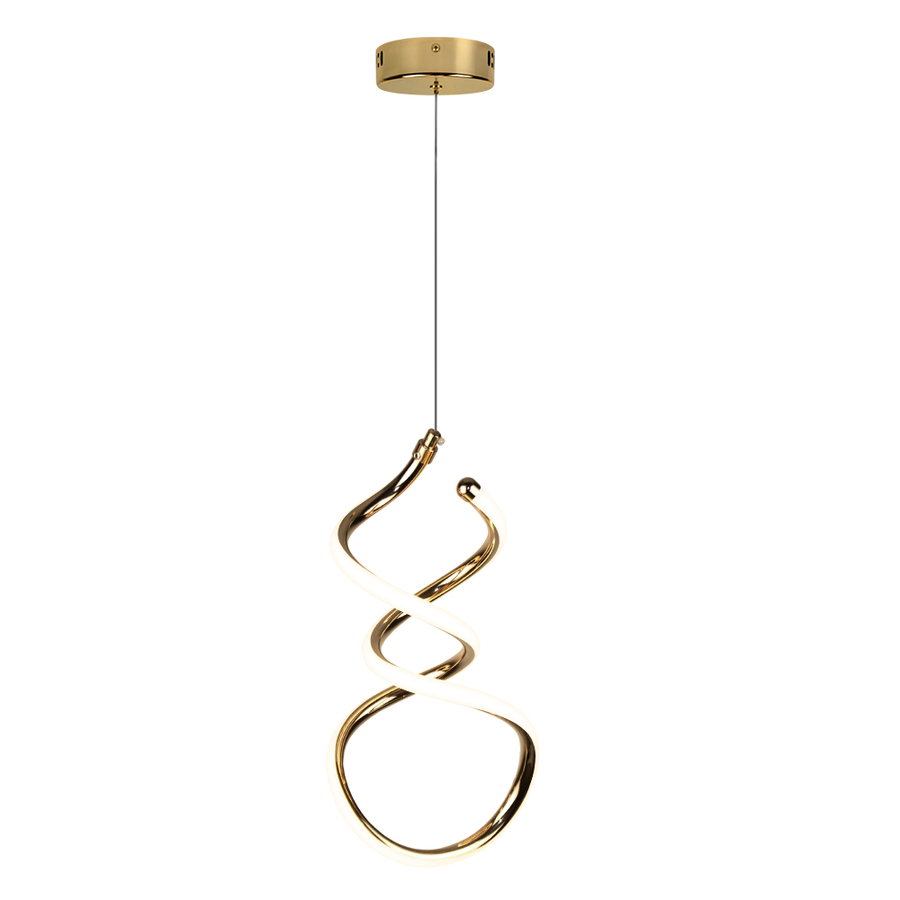 Pendente LED Espiral 365 mm 18 W 3000 K Bivolt Dourado 60253082 Blumenau Iluminação